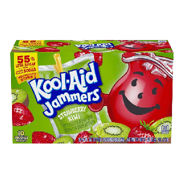 Kool Aid Jammers Strawberry Kiwi (10 Pouches) 177ml (6 fl oz) (Box of 4)