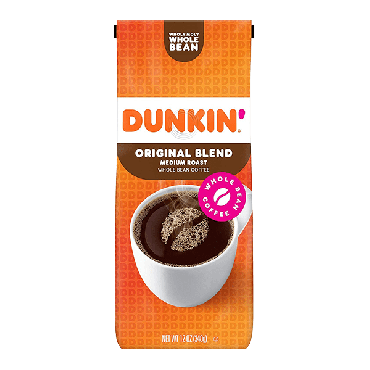 Dunkin Donuts Original Medium Roast Whole Bean Coffee 340g (12oz) (Box of 6)
