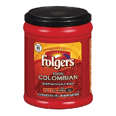 Folgers 100% Colombian Med-Dark Ground Coffee 292g (10.3oz) (Box of 6)