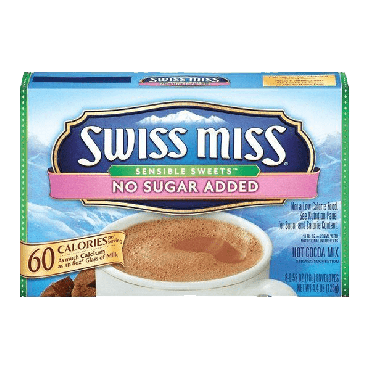 Swiss Miss No Added Sugar Cocoa Mix 125g (4.4oz) (Box of 12)