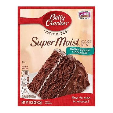 Betty Crocker Super Moist Butter Recipe Chocolate Cake Mix 432g (15.25oz) (Box of 12)