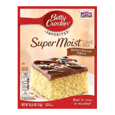 Betty Crocker Super Moist Butter Recipe Yellow Cake Mix 432g (15.25oz) (Box of 12)