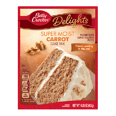Betty Crocker Super Moist Carrot Cake Mix 432g (15.25oz) (Box of 12)