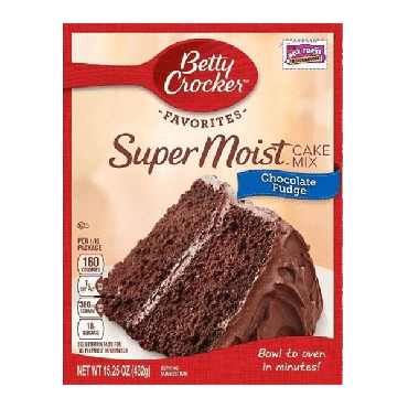 Betty Crocker Super Moist Chocolate Fudge Cake Mix 432g (15.25oz) (Box of 12)