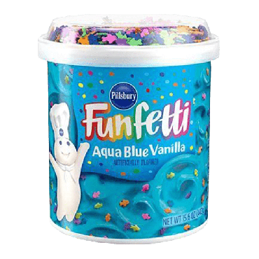 Pillsbury Aqua Blue Vanilla Funfetti Frosting 442g (15.6oz) (Box of 8)