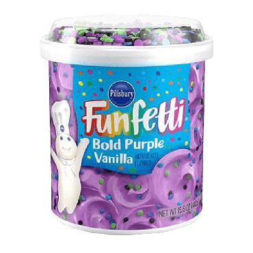 Pillsbury Bold Purple Vanilla Funfetti Frosting 442g (15.6oz) (Box of 8)