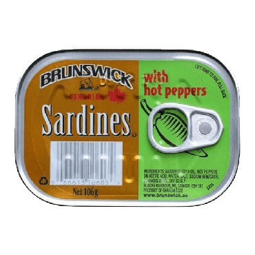 Brunswick Sardines With Hot Pepper 106g (Box of 12)
