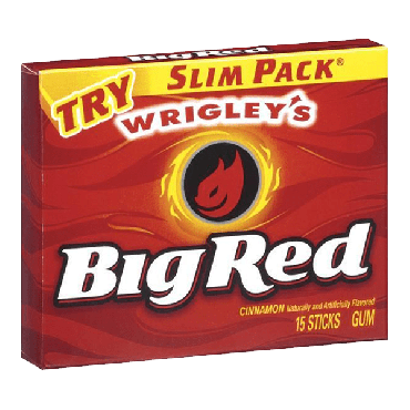 Wrigley's Big Red Chewing Gum Slim Pack 0.20g (15pcs) (Box of 10)