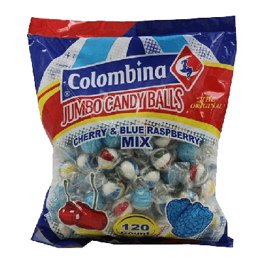Colombina Jumbo Cherry & Blue Raspberry Mix (120 Count) (Box of 16)