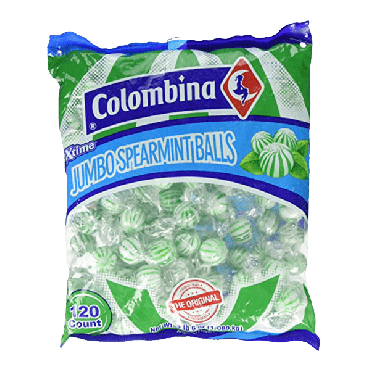 Colombina Jumbo Spearmint Balls (120 Count) (Box of 16)