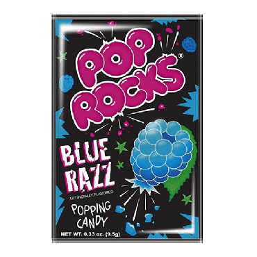 Pop Rocks Blue Razz Popping Candy 9g (0.33oz) (Box of 24)