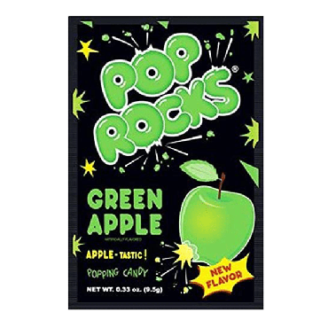 Pop Rocks Green Apple Popping Candy 9.5g (0.33oz) (Box of 24)