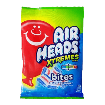 Air Heads Xtremes Bluest Raspberry Bites 170g (6oz) (Box of 12)