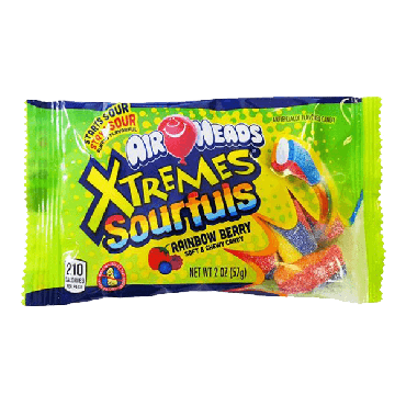 Air Heads Xtreme Sourful Rainbow Berry 57g (2oz) (Box of 18)