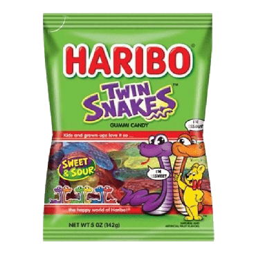 Haribo Twin Snakes 142g (5oz) (Box of 12)