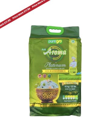 Puregro Aroma Platinum Extra Long Grain Basmati Rice 10kg PM £17.99