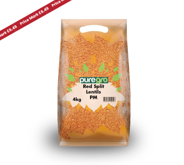 Puregro Red Split Lentils PM £6.49 4kg (Box of 5)