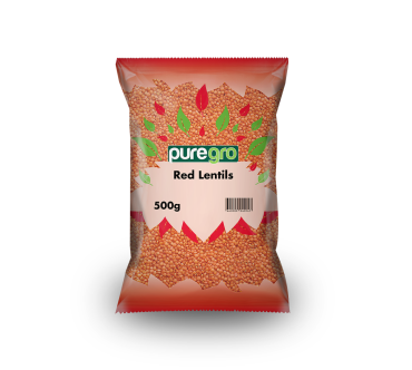 Puregro Red Lentils 500g (Box of 20)
