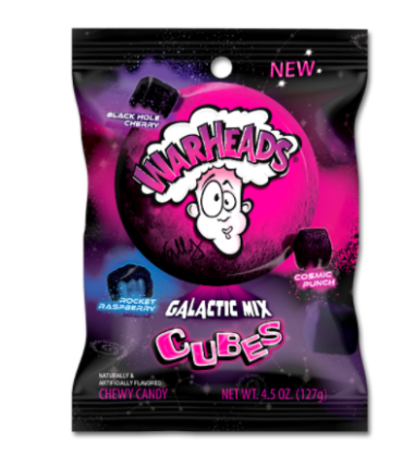 Warheads Galactic Cubes Bag 128g (4.5oz) (Box of 12)