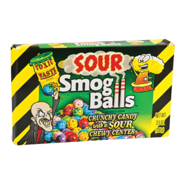 Toxic Waste Sour Smog Balls Theatre Box 100g (3.5 oz) (Box of 12)