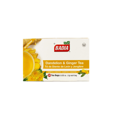 Badia Dandelion & Ginger Tea 25 Bags 1g (0.035oz) (Box of 10)