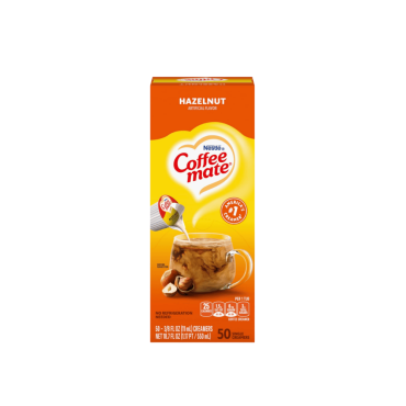 Coffee Mate Liquid Creamer Hazelnut Single Serve 50 Portions 10.6ml (0.375oz) (Case of 4)