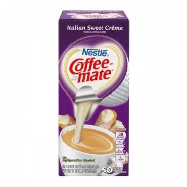 Coffee Mate Italian Sweet Cream Liquid 50 Count 10.60g (0.375oz) (Box of 4)