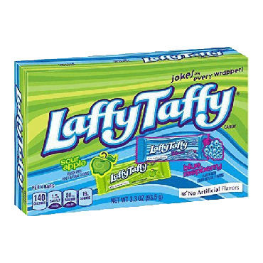 Laffy Taffy Sour Apple & Blue Raspberry Video Box 93.5g (3.3oz) (Box of 8)
