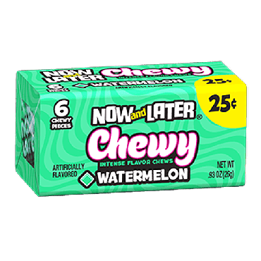 Now & Later Blue Watermelon Chewy 26g (0.93oz) (Box of 24)