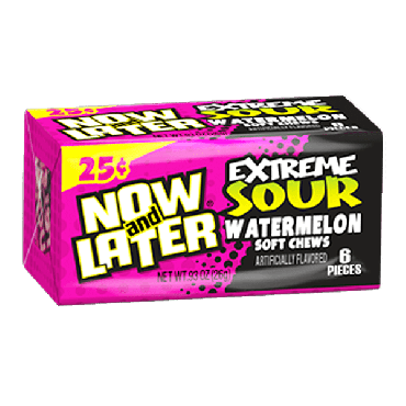 Now & Later Extreme Sour Watermelon 26g (0.93oz) (Box of 24)
