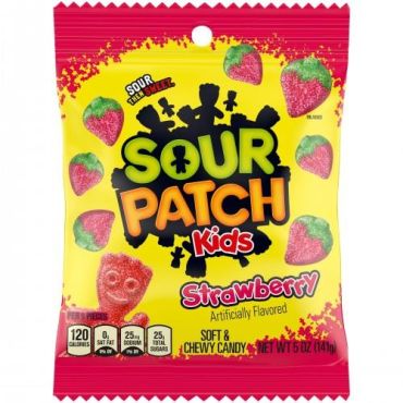 Sour Patch Kids Strawberry Peg Bag 141g (5oz) (Box of 12)