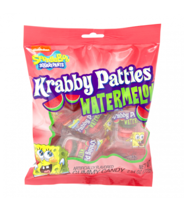 Gummy Krabby Patties Watermelon Peg Bag 72g (2.54oz) (Box of 12)