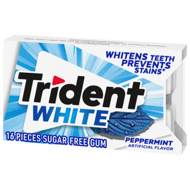 Trident Gum White Peppermint 16ct (Box of 9)