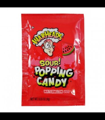 Warheads Popping Candy Pouch Sour Watermelon 9g (0.33oz) (Box of 20)