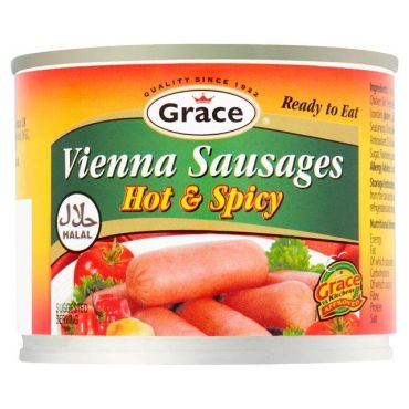Grace Hot & Spicy Halal Vienna Sausages 200g (Case of 12)