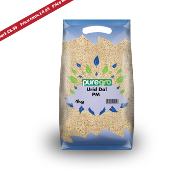 Puregro White Urid Dal 4kg PMP £8.99 (Box of 5)