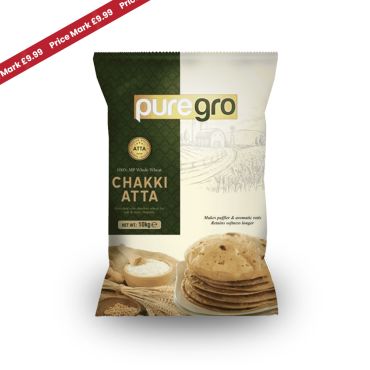 Puregro 100% Whole Wheat Sharbati Chakki Atta 10Kg PM £9.99