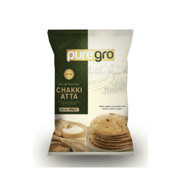Puregro 100% Whole Wheat Sharbati Chakki Atta 10Kg