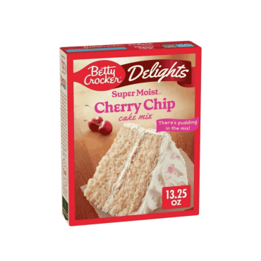 Betty Crocker Delights Super Moist Cherry Chip Cake Mix 376g (13.25oz) (Box of 12)
