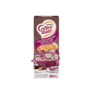 Coffee Mate Liquid Creamer Salted Caramel Chocolate Single Serve 50 Portions 10.6ml (0.375oz) (Case of 4)