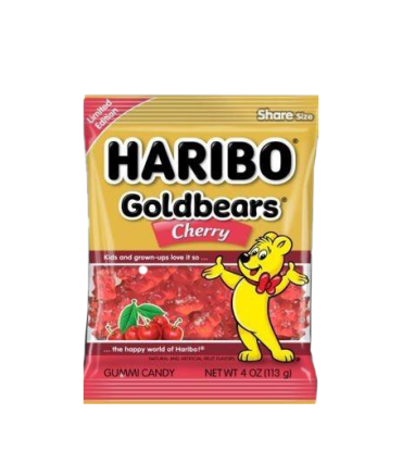 Haribo Peg Bag Gold Bears Cherry 113g (4oz) (Box of 12)