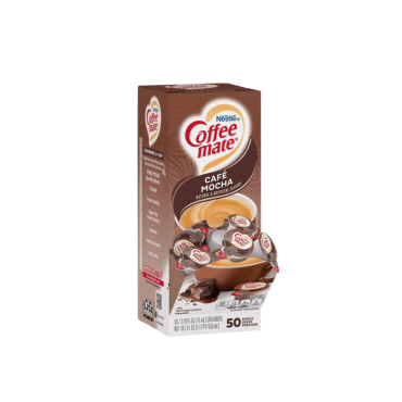 Coffee Mate Liquid Creamer Cafe Mocha Single Serve 50 Portions 10.6ml (0.375oz) (Case of 4)