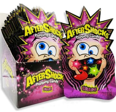 Aftershocks Popping Candy Grape 9g (0.33oz) (Box of 24)