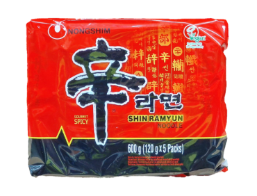 NONGSHIM Shin Ramyun Noodles 120g - Multipack 5PK (Pack of 8)