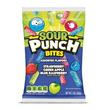 Sour Punch Assorted Bites Peg Bag 142g (5oz) (Box of 12)