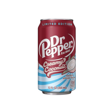 Dr Pepper Coconut Cream Soda 355ml (12 fl. oz) (2 x 12 Case) (Box of 24)