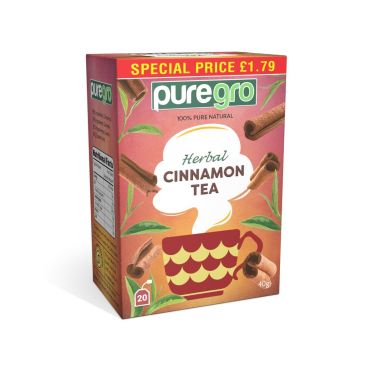 Puregro Cinnamon Tea 40g PM £1.79 (20 Tea Bags) (Box of 6)