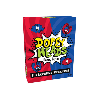 Dopey Heads Bytes Blue Raspberry & Tropical 40g (1.41oz) PM 69p and 2 For £1 (Box of 24)