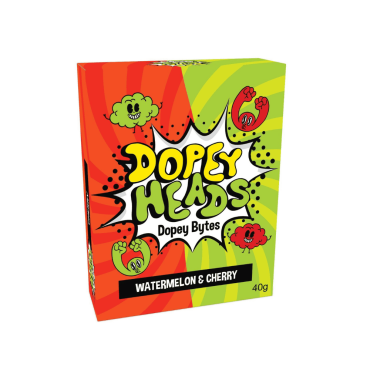 Dopey Heads Bytes Watermelon & Cherry 40g (1.41oz) PM 69p and 2 For £1 (Box of 24)