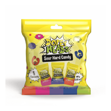 Dopey Heads Sour Hard Candy Assorted (Watermelon, Strawberry, Grape, Blue Raspberry & Apple) 100g (3.52oz) PM £1.49 (Box of 12)